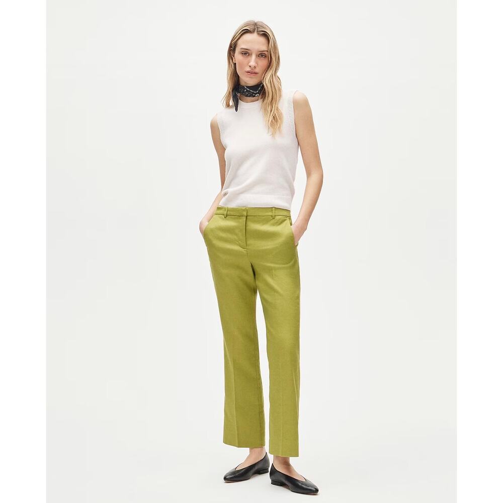 J. Crew Kaya Pant in stretch linen blend Vibrant Fern NWT size 12P